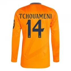 Real Madrid Fodboldtrøjer 2024-25 HP Tchouameni #14 Udebanetrøje Mænd Lange Ærmer