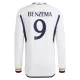 Real Madrid Karim Benzema #9 Fodboldtrøjer 2023-24 Hjemmebanetrøje Mænd Lange Ærmer