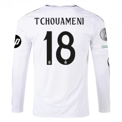 Real Madrid Tchouameni #18 Fodboldtrøjer 2024-25 HP Hjemmebanetrøje Mænd Lange Ærmer