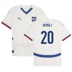 Sergej #20 Serbien Fodboldtrøjer EM 2024 Udebanetrøje Mænd