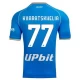 SSC Napoli Kvaratskhelia #77 Fodboldtrøjer 2023-24 Hjemmebanetrøje Mænd