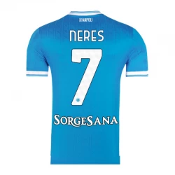 SSC Napoli Neres #7 Fodboldtrøjer 2025-26 Hjemmebanetrøje Mænd