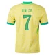 Vini Jr #7 Brasilien Fodboldtrøjer Copa America 2024 Hjemmebanetrøje Mænd