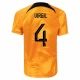Virgil van Dijk #4 Holland Fodboldtrøjer VM 2022 Hjemmebanetrøje Mænd