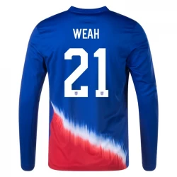 Weah #21 USA Fodboldtrøjer Copa America 2024 Udebanetrøje Mænd Lange Ærmer